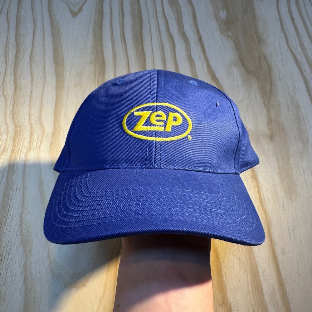 Zep Logo Blue Cotton Baseball Cap Hat Adjustable Hook Loop Strap